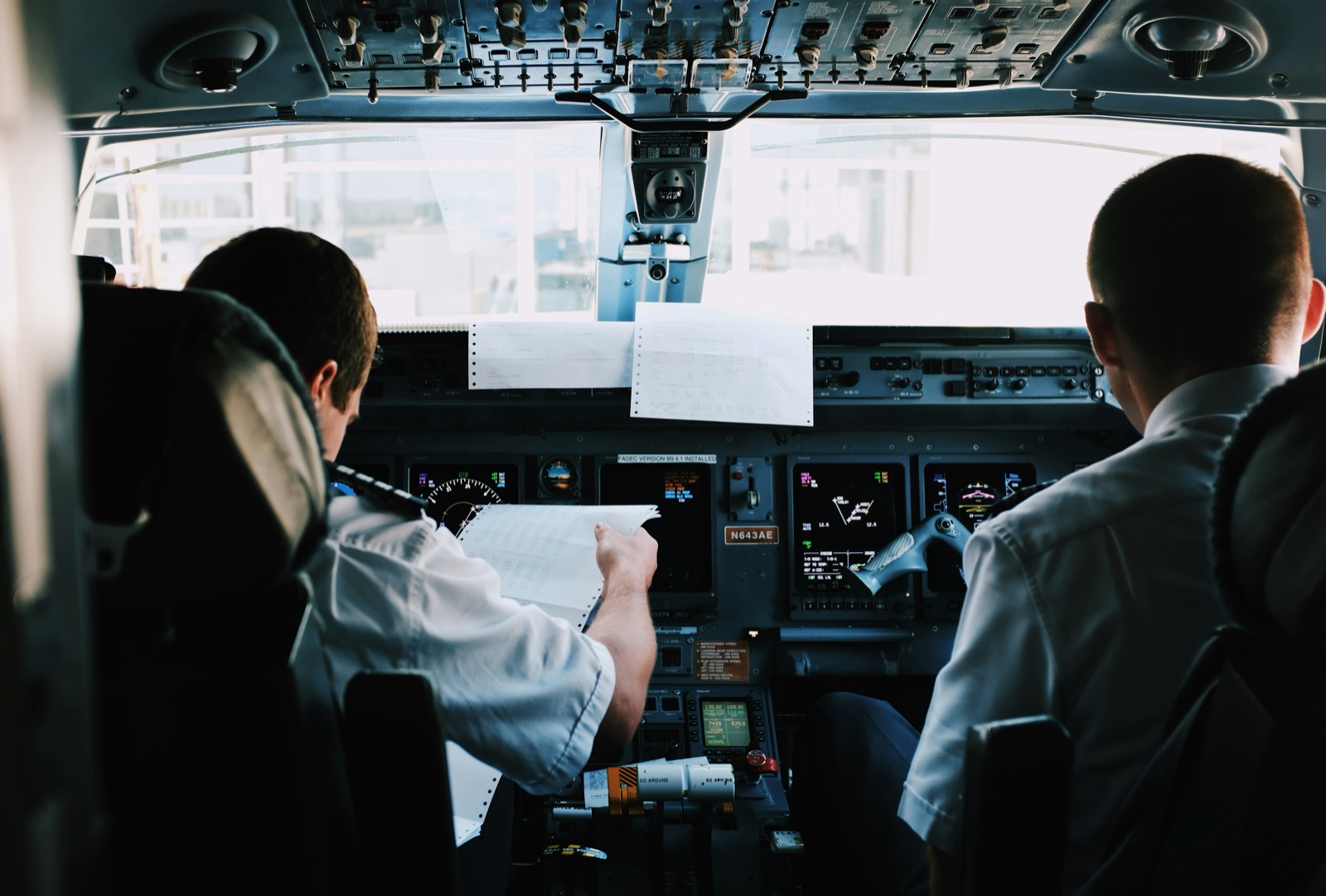 Aviation socks worn by a pilot