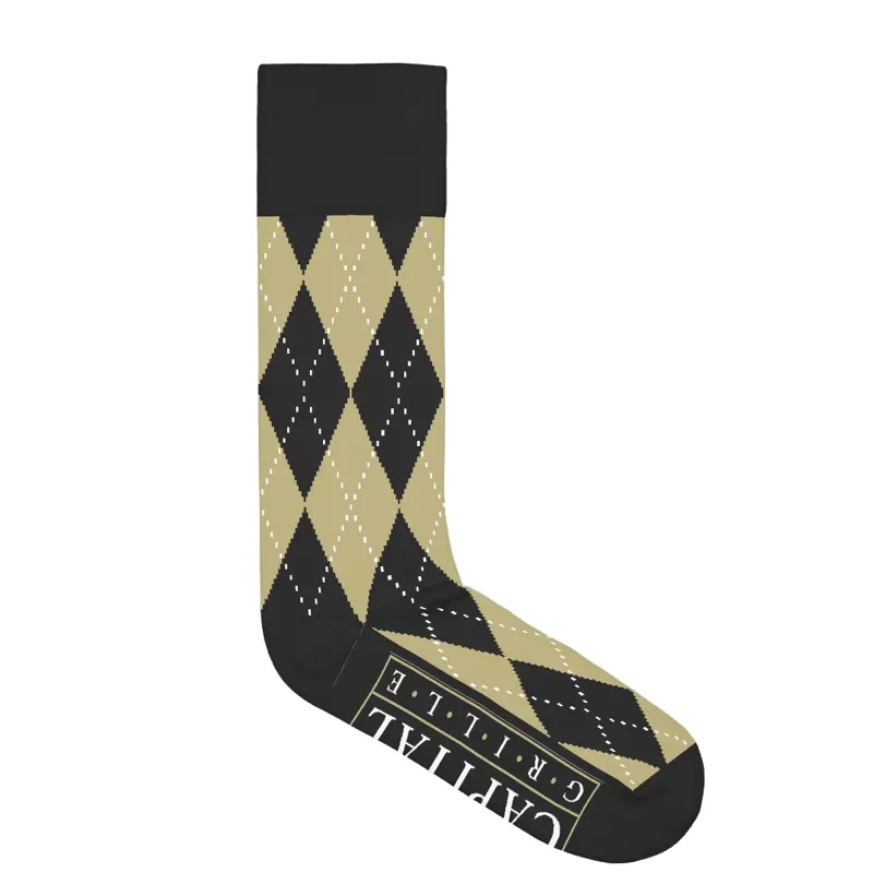 custom dress socks Design Your Own Flat Knit  5 Color Options Large / Tan 4% Spandex Groom Wedding Black Dress Socks:
