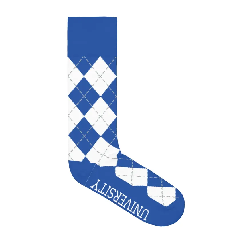 Custom Argyle Socks lifestyle photo showing custom branded socks being worn