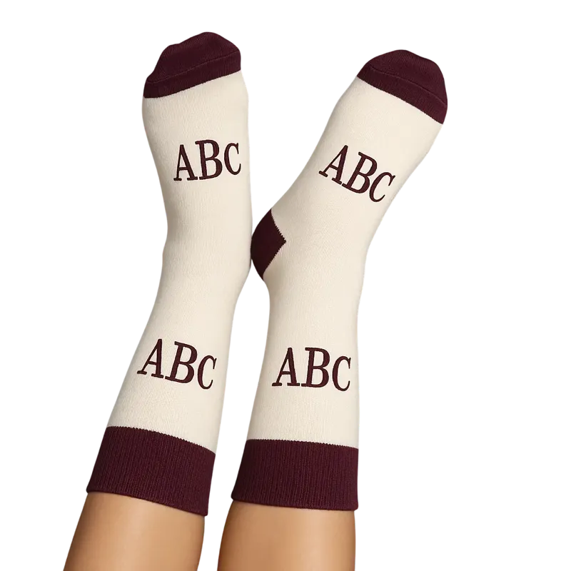 Custom Monogram Socks - premium knitted socks with your logo and design