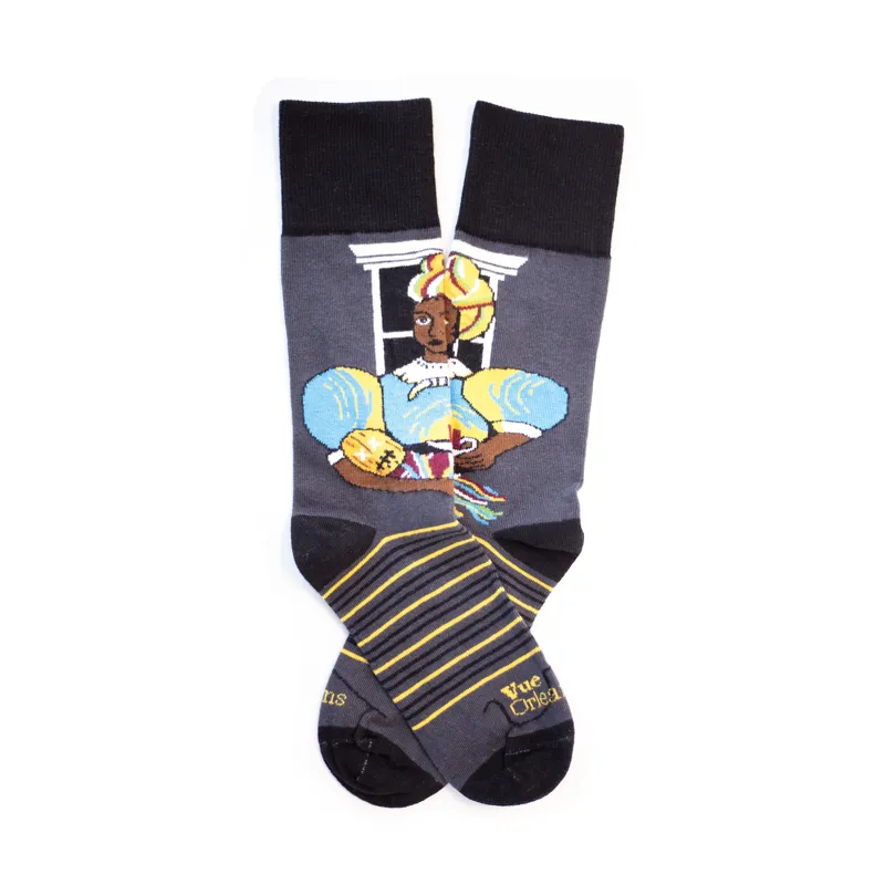 Custom Face Socks close-up showing knit texture and custom design detail