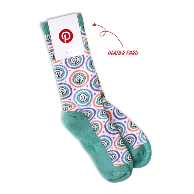 Custom Volleyball Socks in branded packaging with custom header card